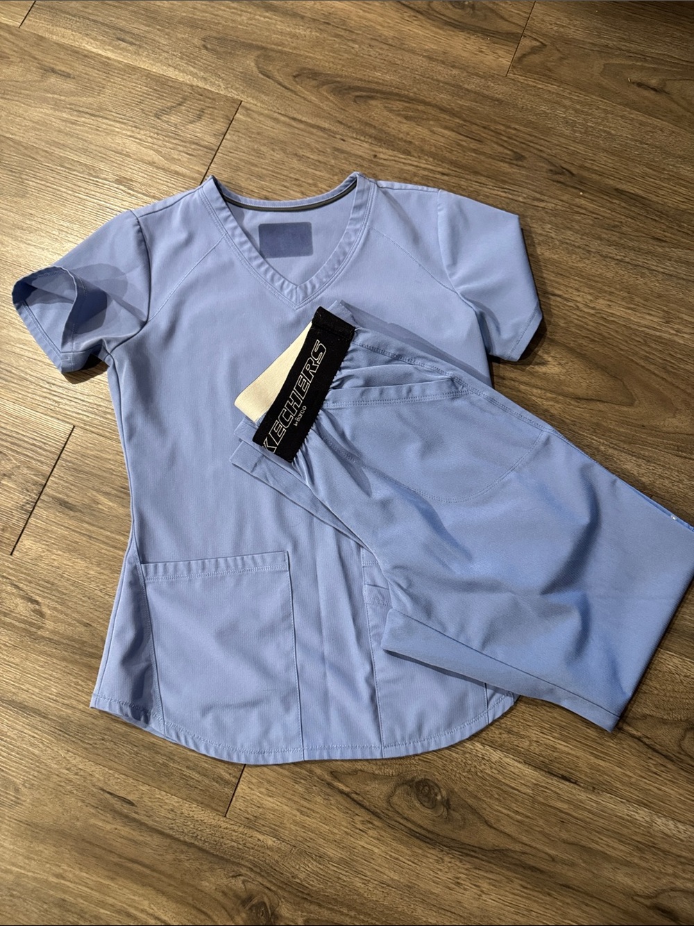 Skechers Women’s Light Blue Short Sleeve Scrub Top